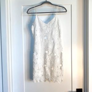 Sheinside Lace Mini White Floral Dress. Size M